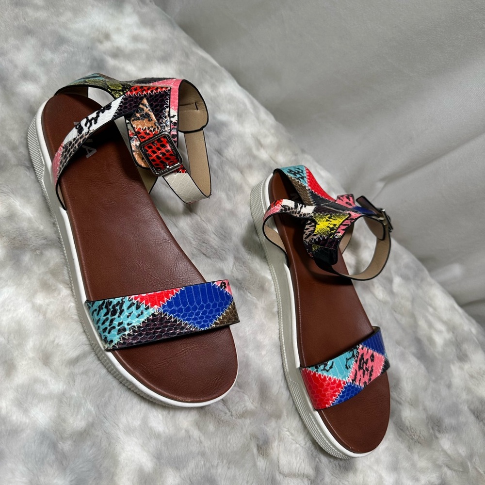 MIA Multicolor Ellen Ankle Strap Sandal 9.5 - Picture 5 of 7